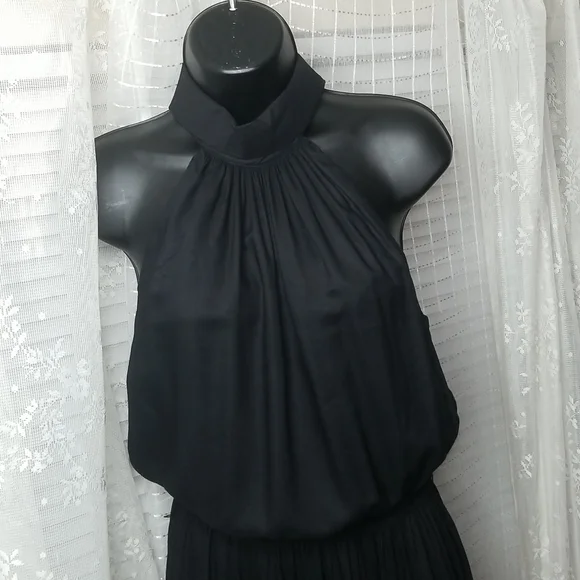 Black Fred Charles Halter Sleeveless Dress Size 5 - Picture 3 of 9